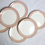 Deep plate service x6, Santos service, pink, Villeroy and Boch, vintage