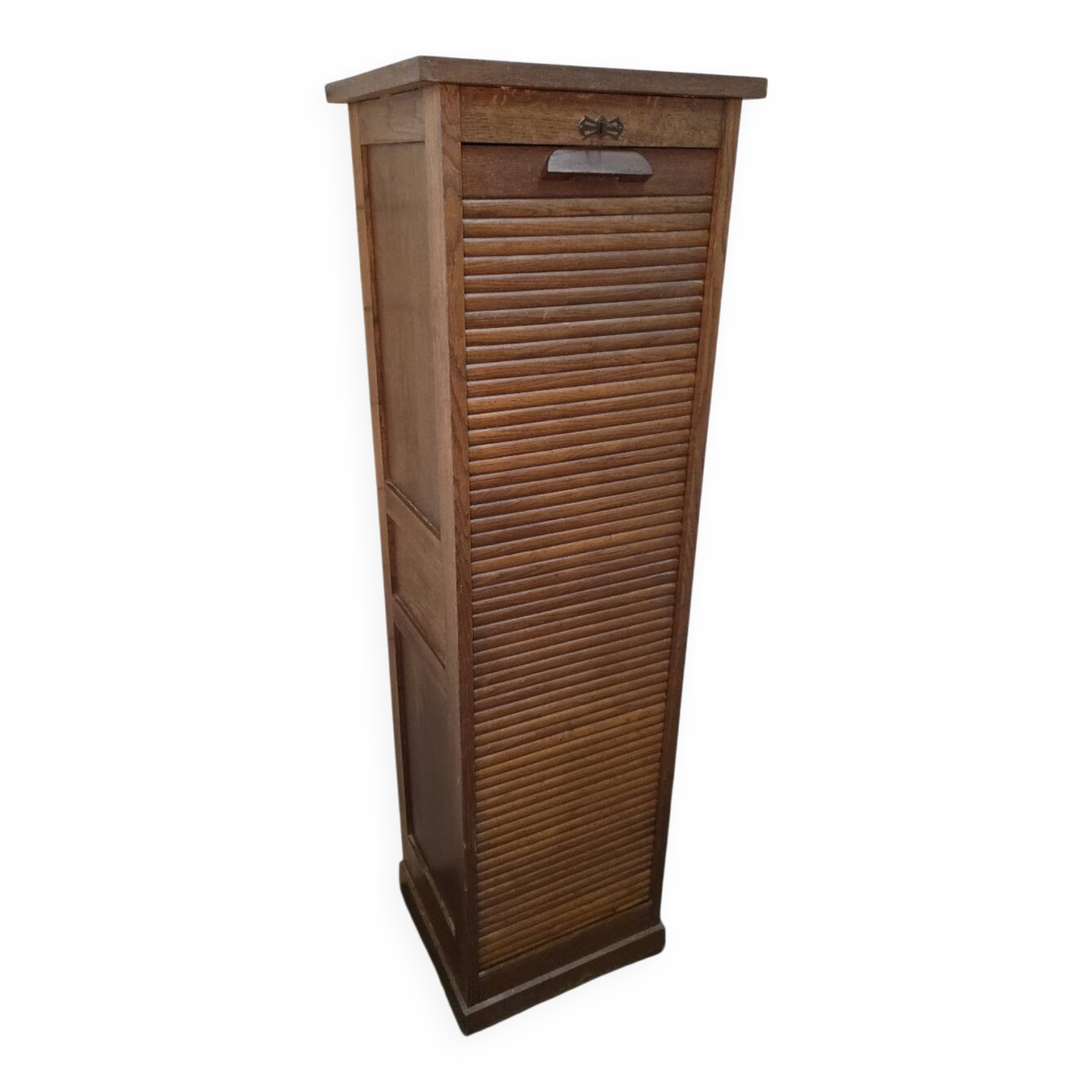 Oak curtain filing cabinet