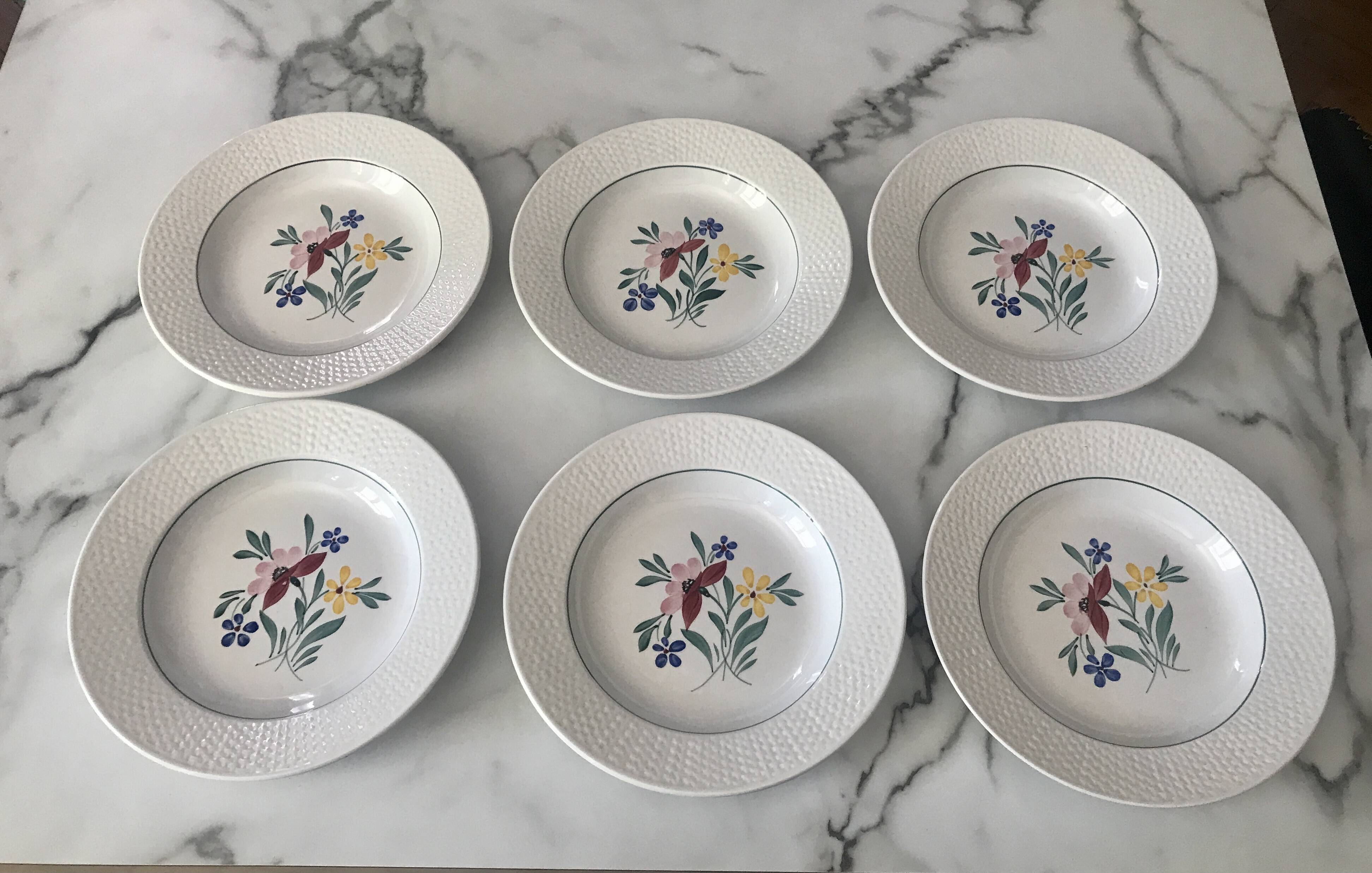 Fabiola Digoin Sarreguemines deep plates from the 50s