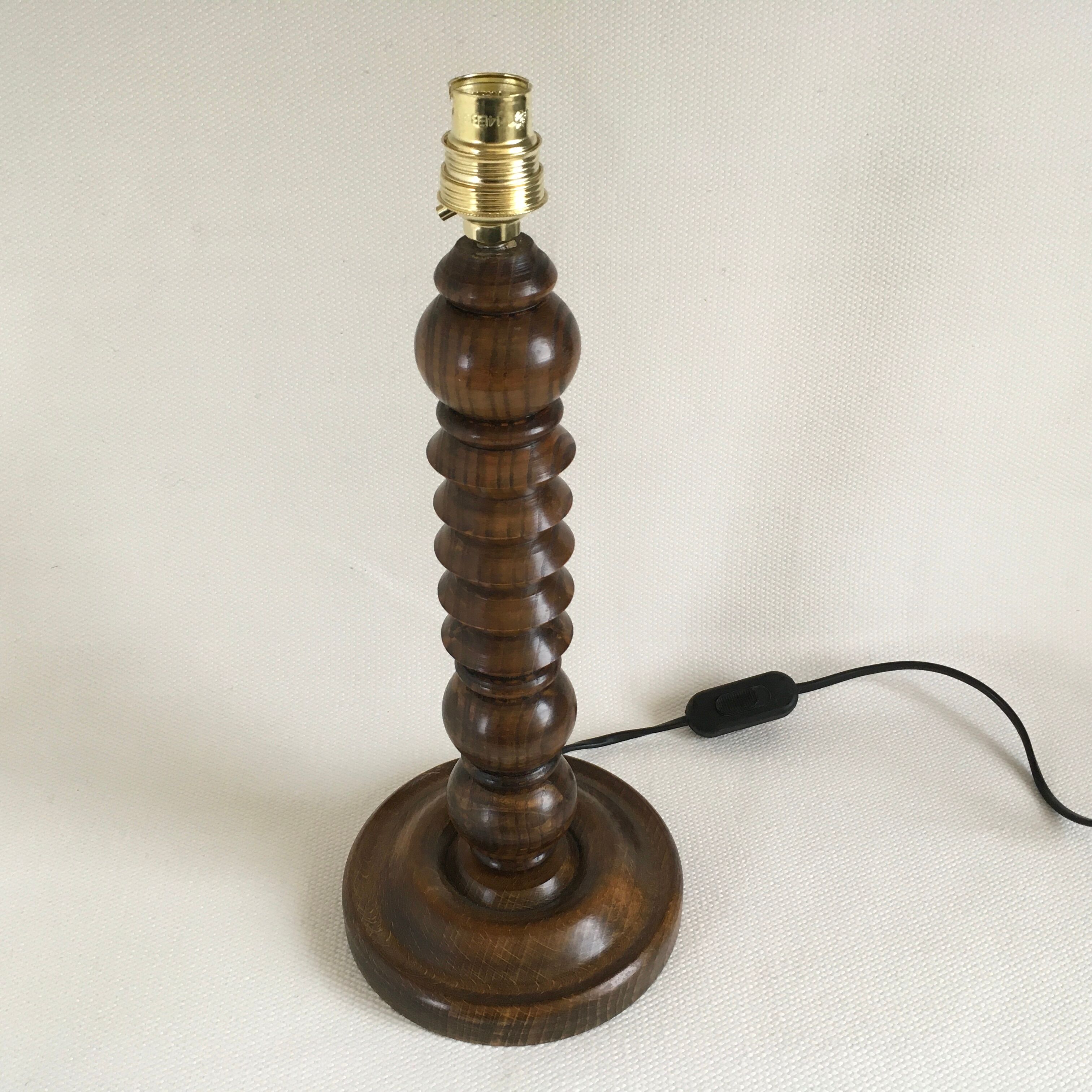 Turned wooden lamp leg