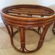 Pretty pair of 2 bamboo and rattan stools with cushions - 80s - Vintage - set of 2