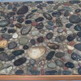 Swedish rosewood and pebbles coffee table in the style of Ib Kofod-Larsen , 1960s