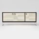 Vintage sideboard with handmade relief surface, metal, Germany, 1960s
