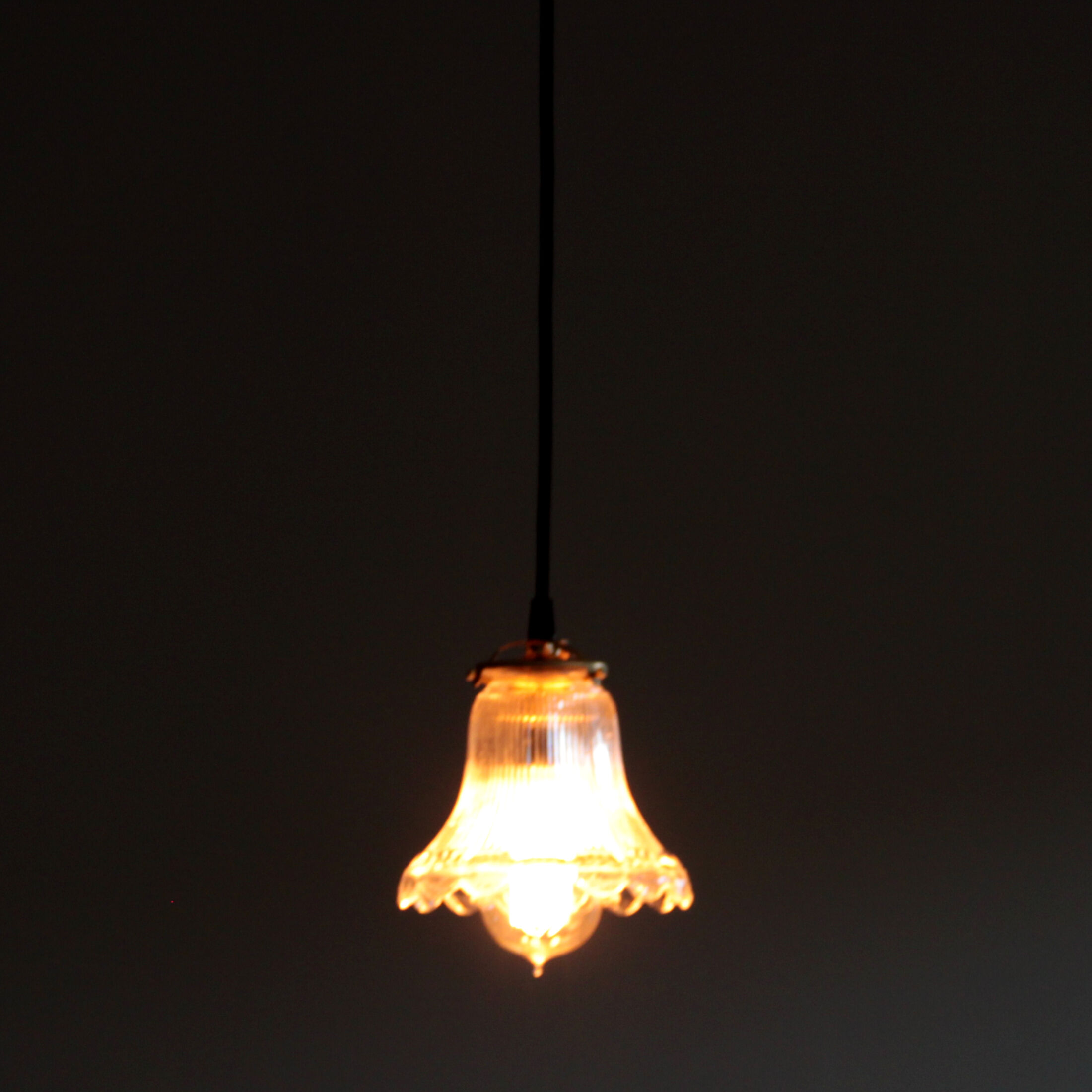 Suspension lampshade in old glass Cristallerie de Vallérysthal type Holophane workshop garage