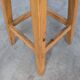 Vintage Wooden Bar Stool: Black Leather Seat, Mid-Century Bistro Style