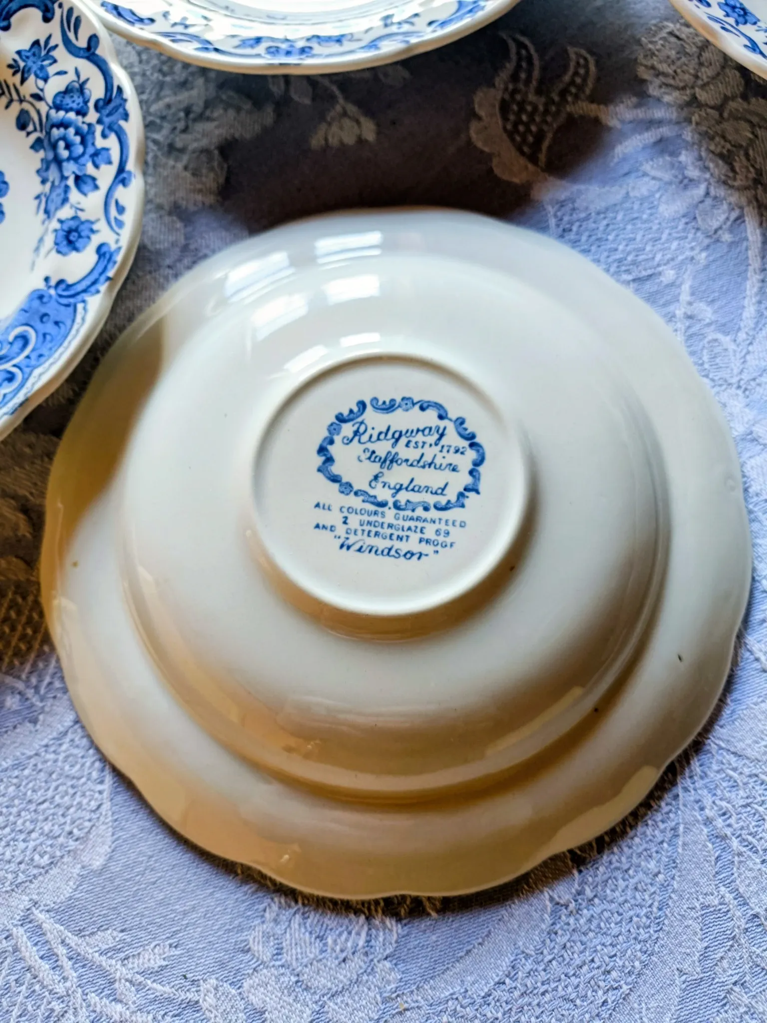 Set of saucers / small deep plates Windsor Ridgway Staffordshire