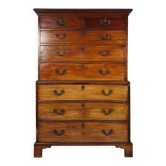 English Georgian Mahogany Chest on Chest, Circa 1820