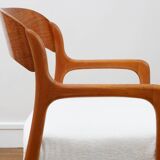 Baumann Sleigh Armchair - Restored - Fabric, foam & straps: new