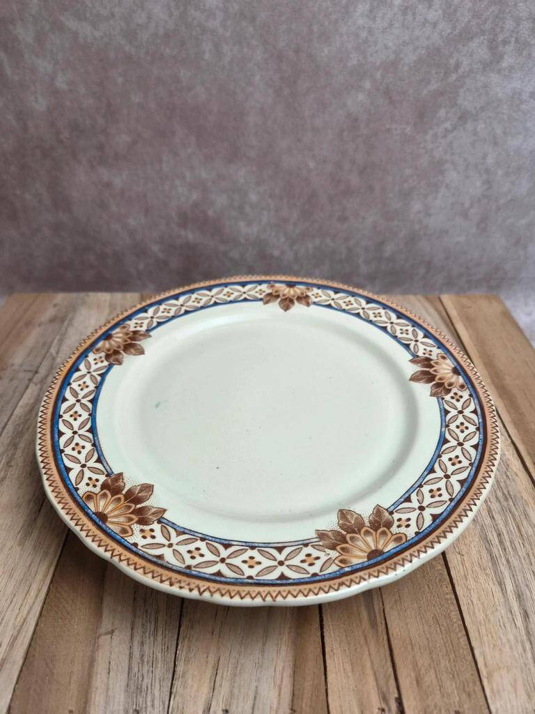 Antique compote dish Creil et Montereau B & Cie – fine polychrome earthenware 19th century