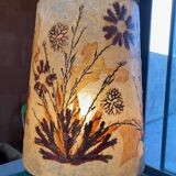 Vintage table lamp with herbarium shade