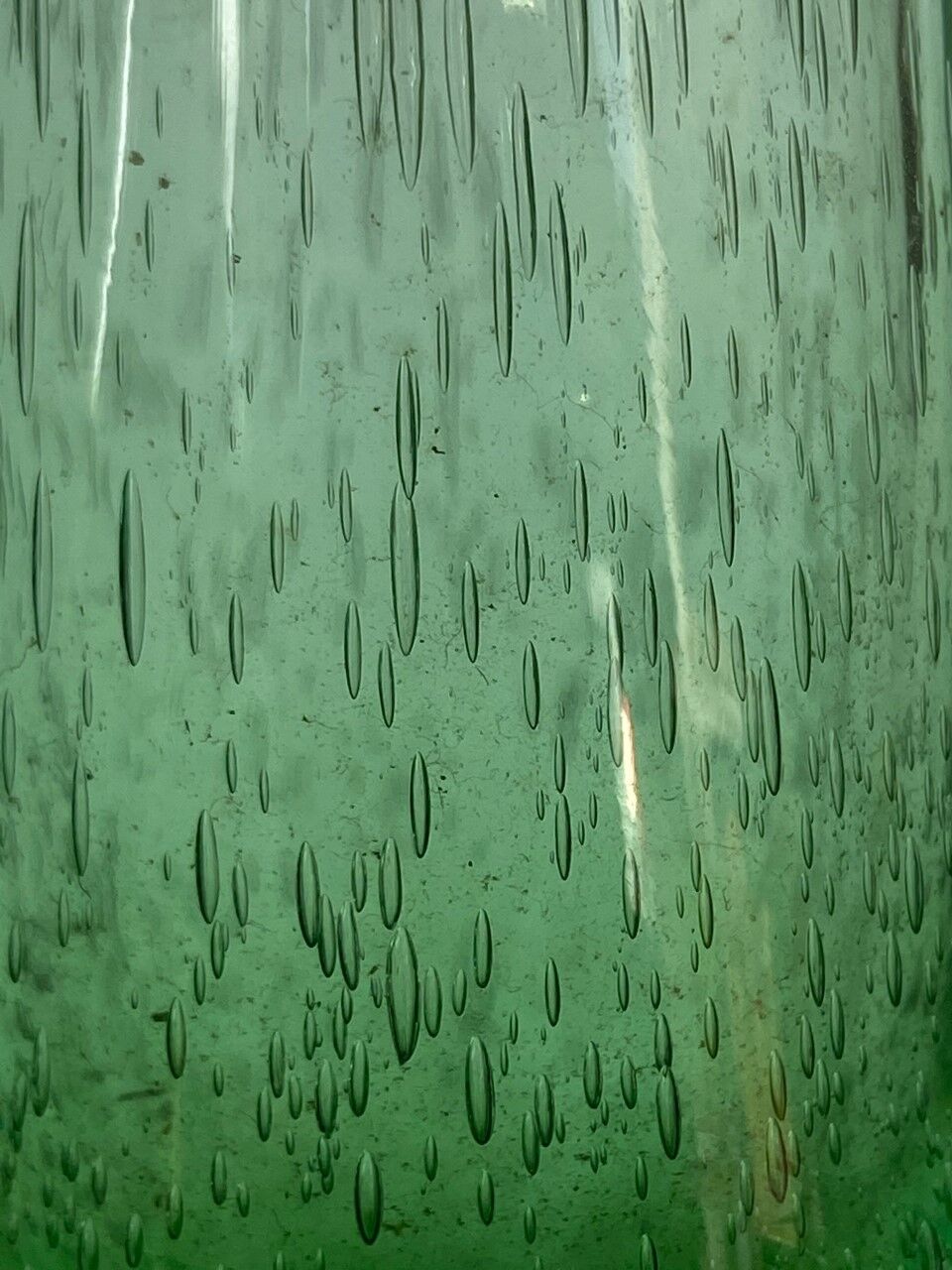 Green Biot blown glass vase