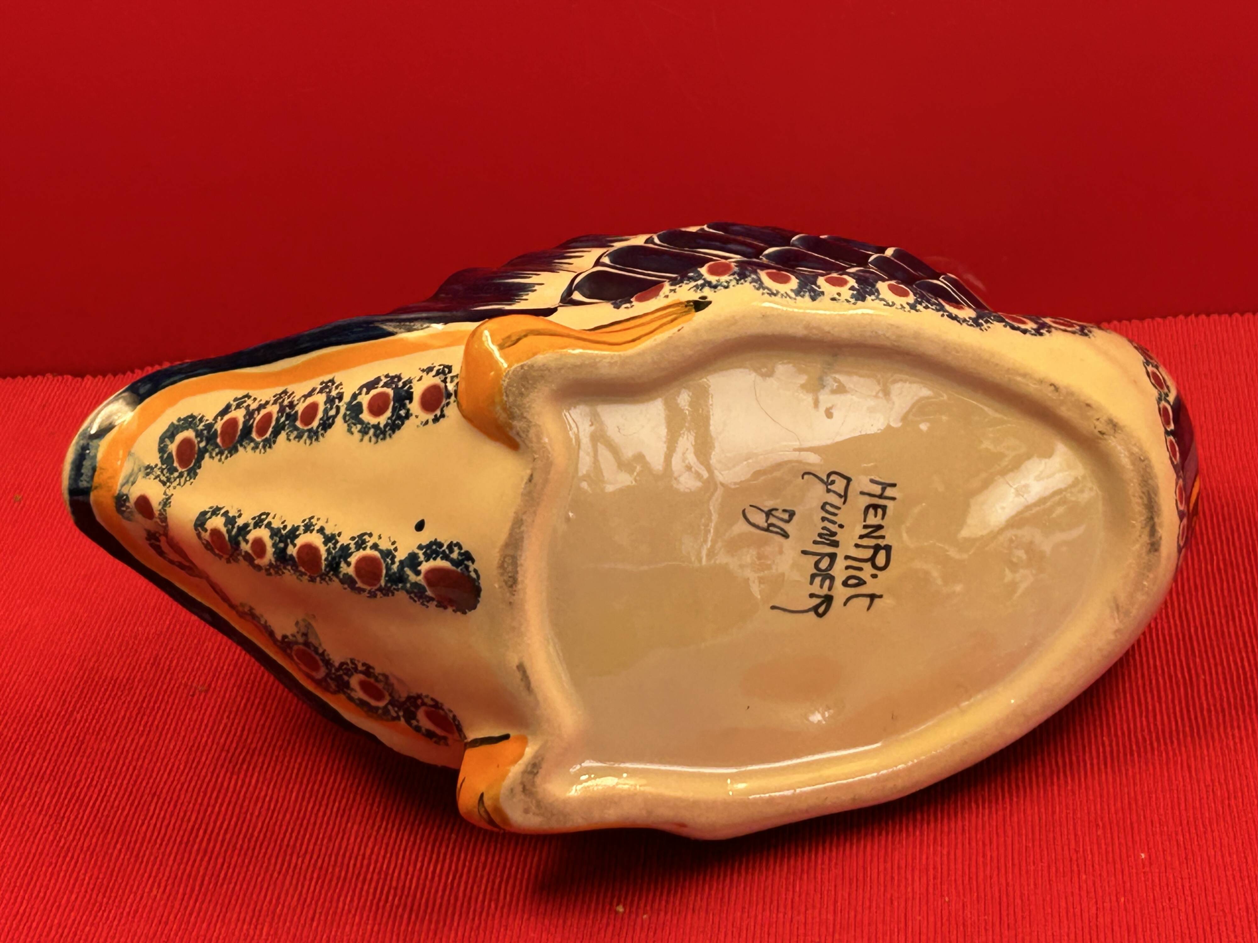 Henriot Quimper Cache Pot 30 x 13 x 21 cm Pottery France -