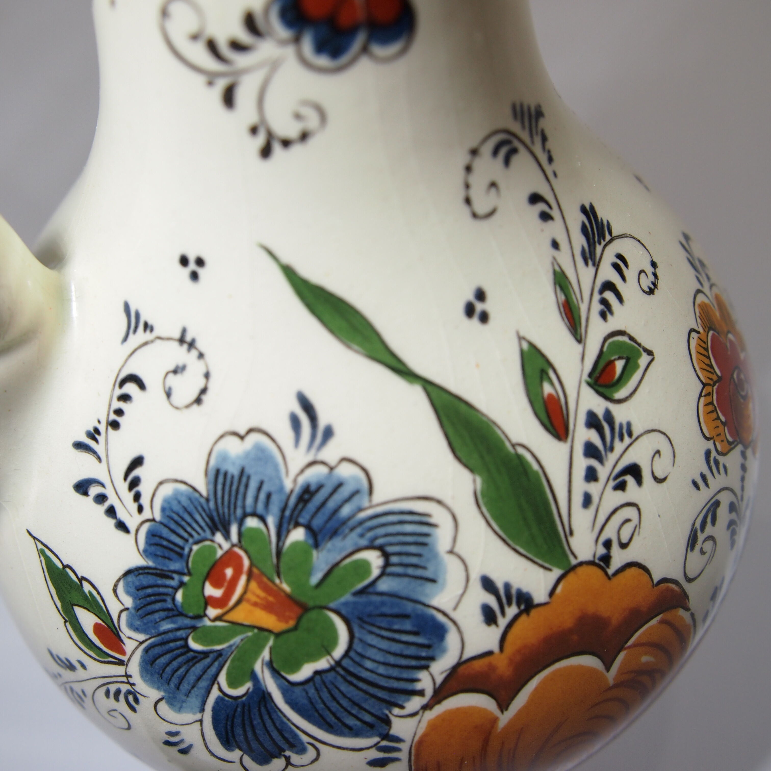 Delft porcelain pitcher, signed H Bequet for jema