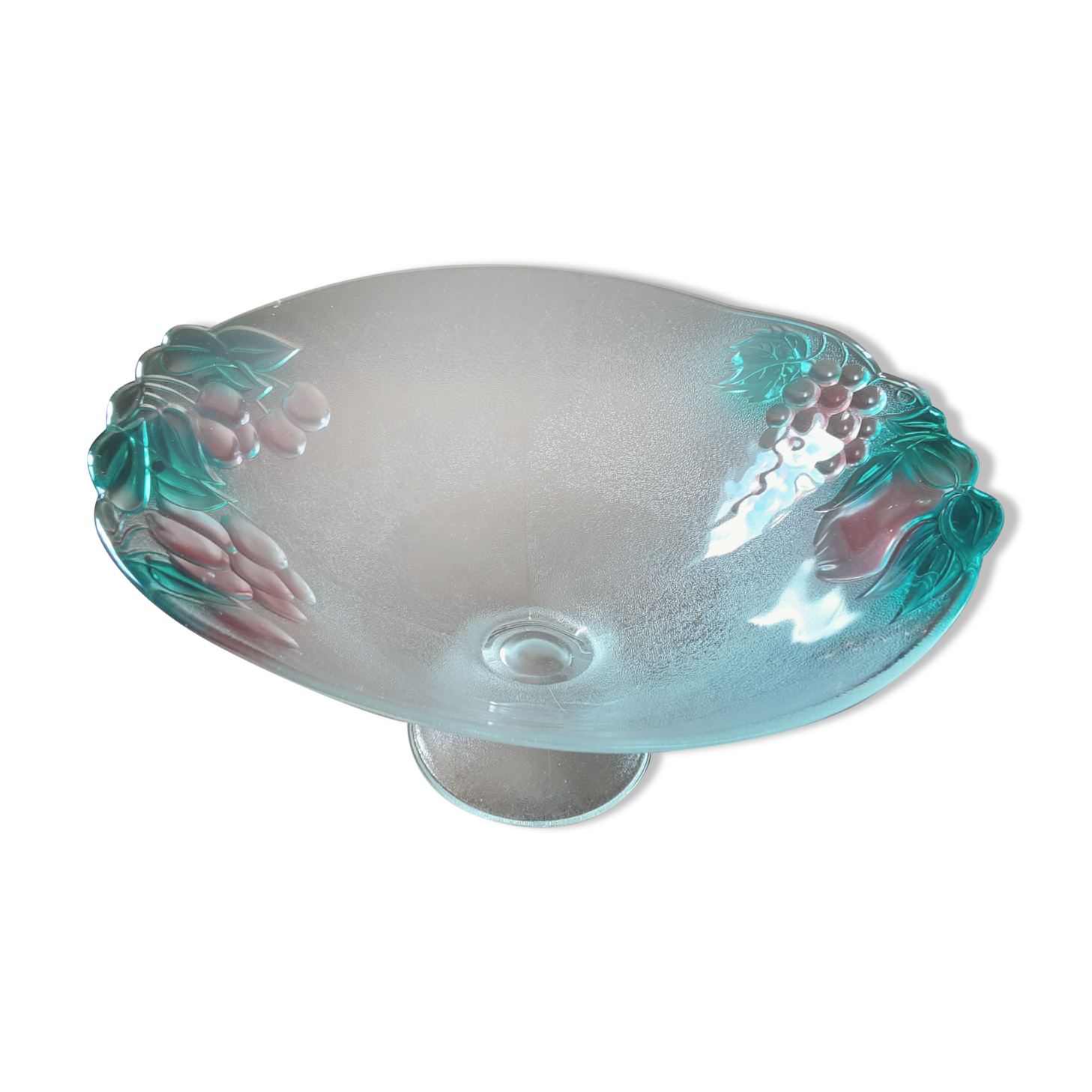 Large salad bowl on crystal foot