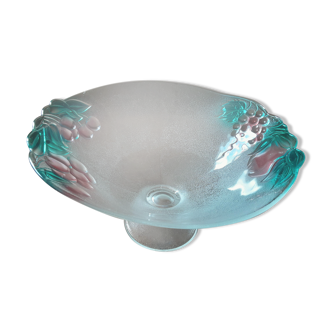 Large salad bowl on crystal foot