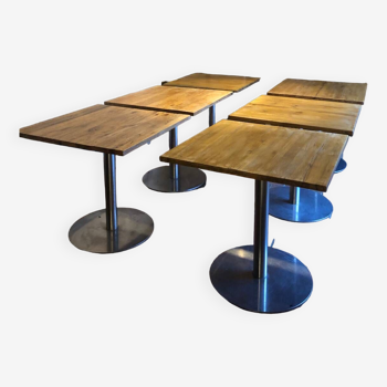 Lot Table bistrot en bois massif