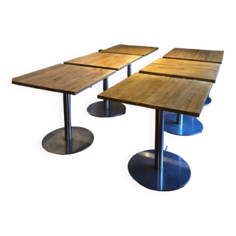 Lot Table bistrot en bois massif