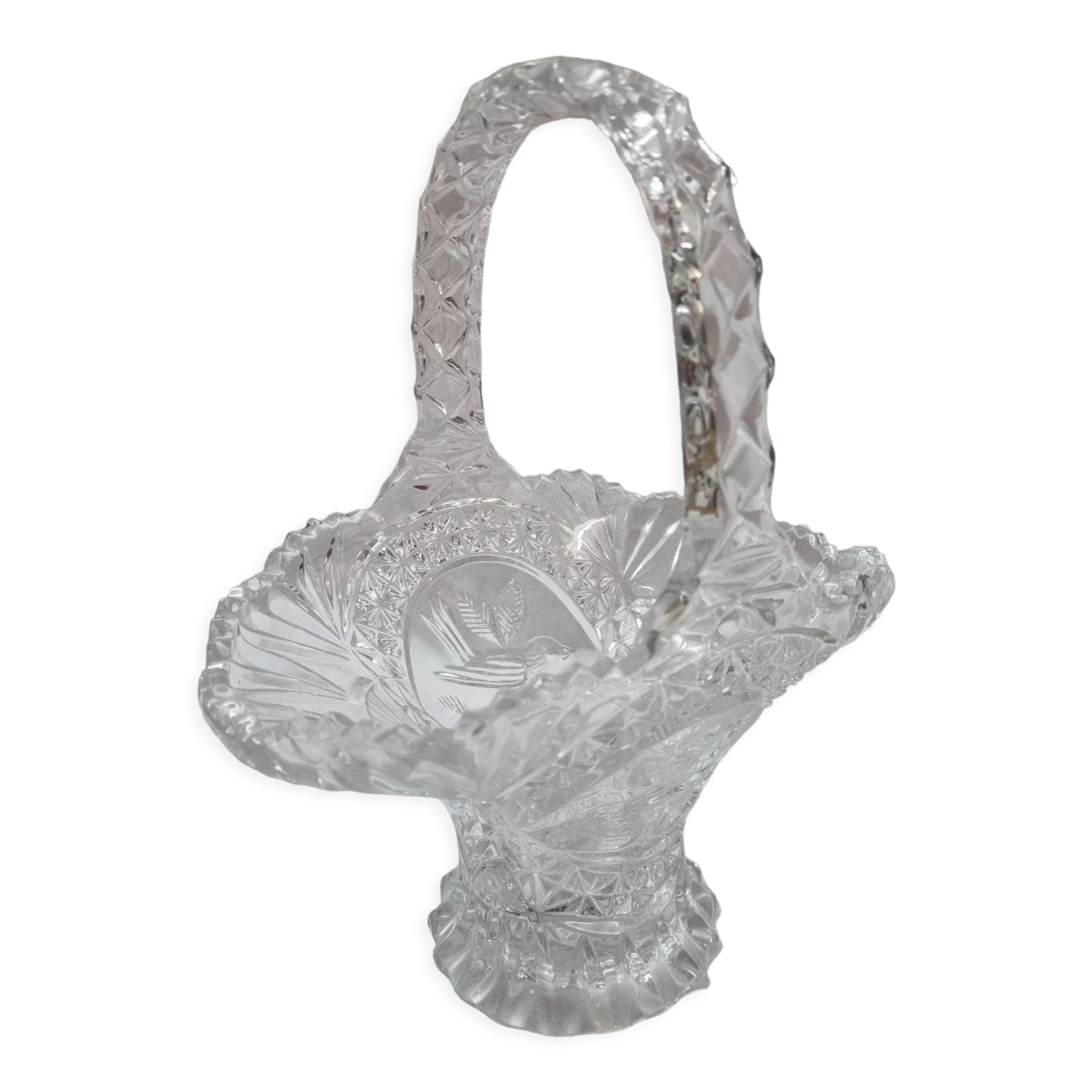 Bohemian crystal fruit basket