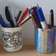 Pair of Keith Haring pots in opaline.