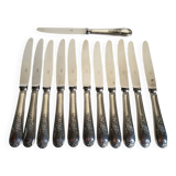 12 Silver-Plated Dessert Knives with Stainless Steel Blades Nogent