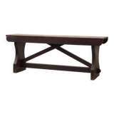 Rustic wooden bench in Wabi Sabi style, France 1900s