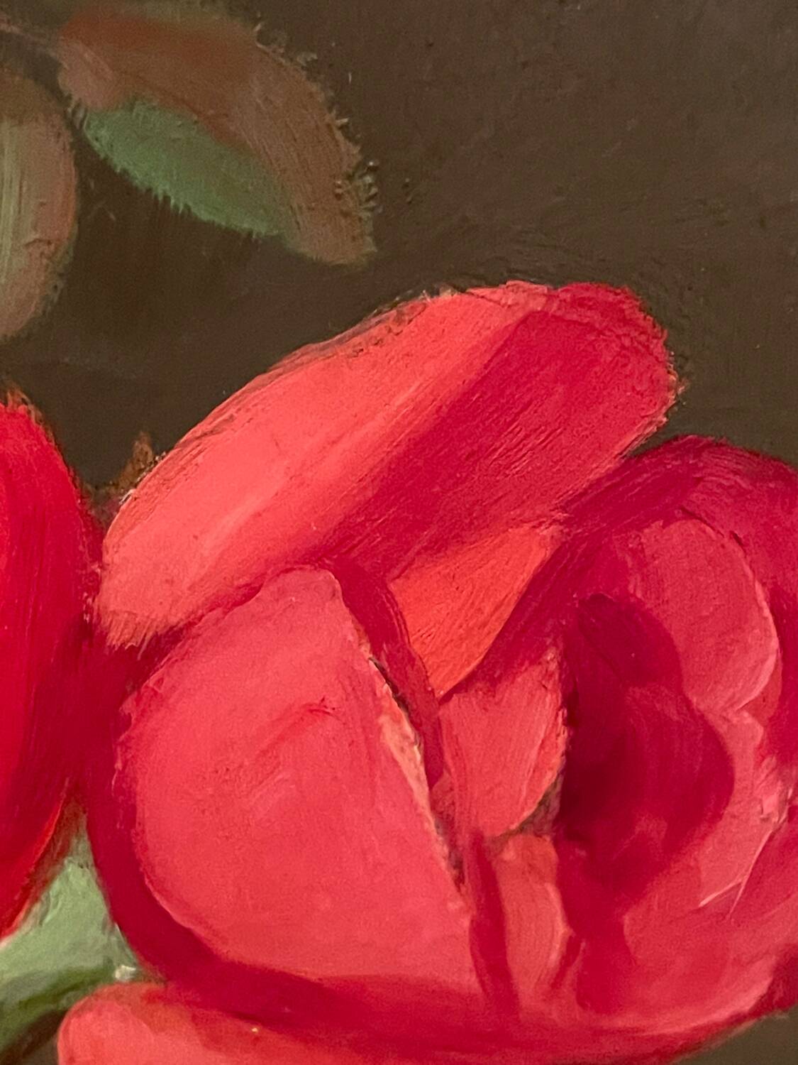 Painting bouquet of roses signed Primo Dolzan