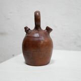 Vintage leather gargoulette pot