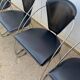 Set of 4 Linda armchairs by Arrben, black leather, chrome steel frame