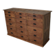 Antique Rustic German Pine Apothecary Cabinet / Bank of Drawers, 1900s