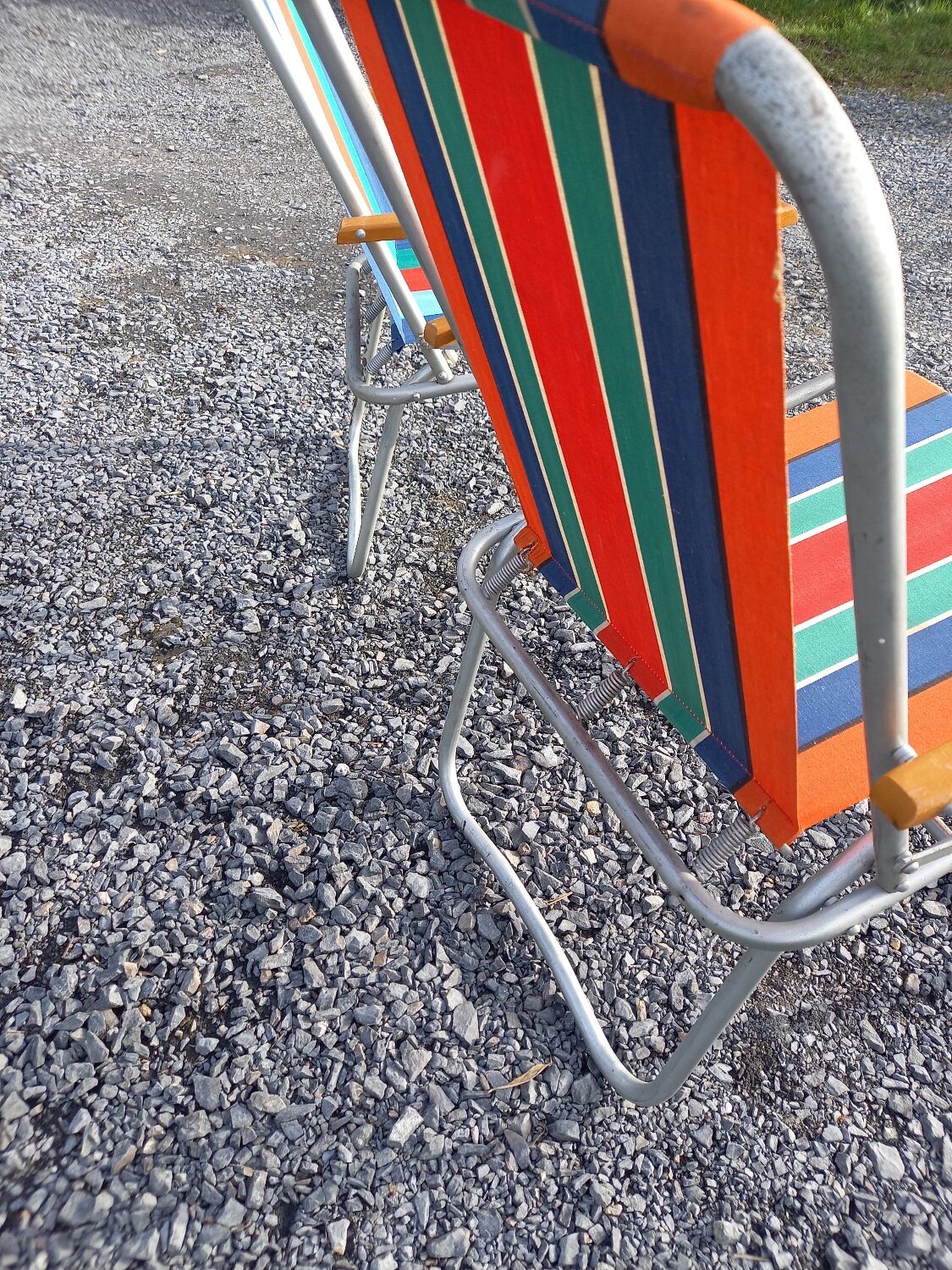 2 folding armchairs camping or beach vintage 1970