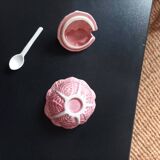 Pink slip mustard pot, Bordallo Pinheiro, Portugal