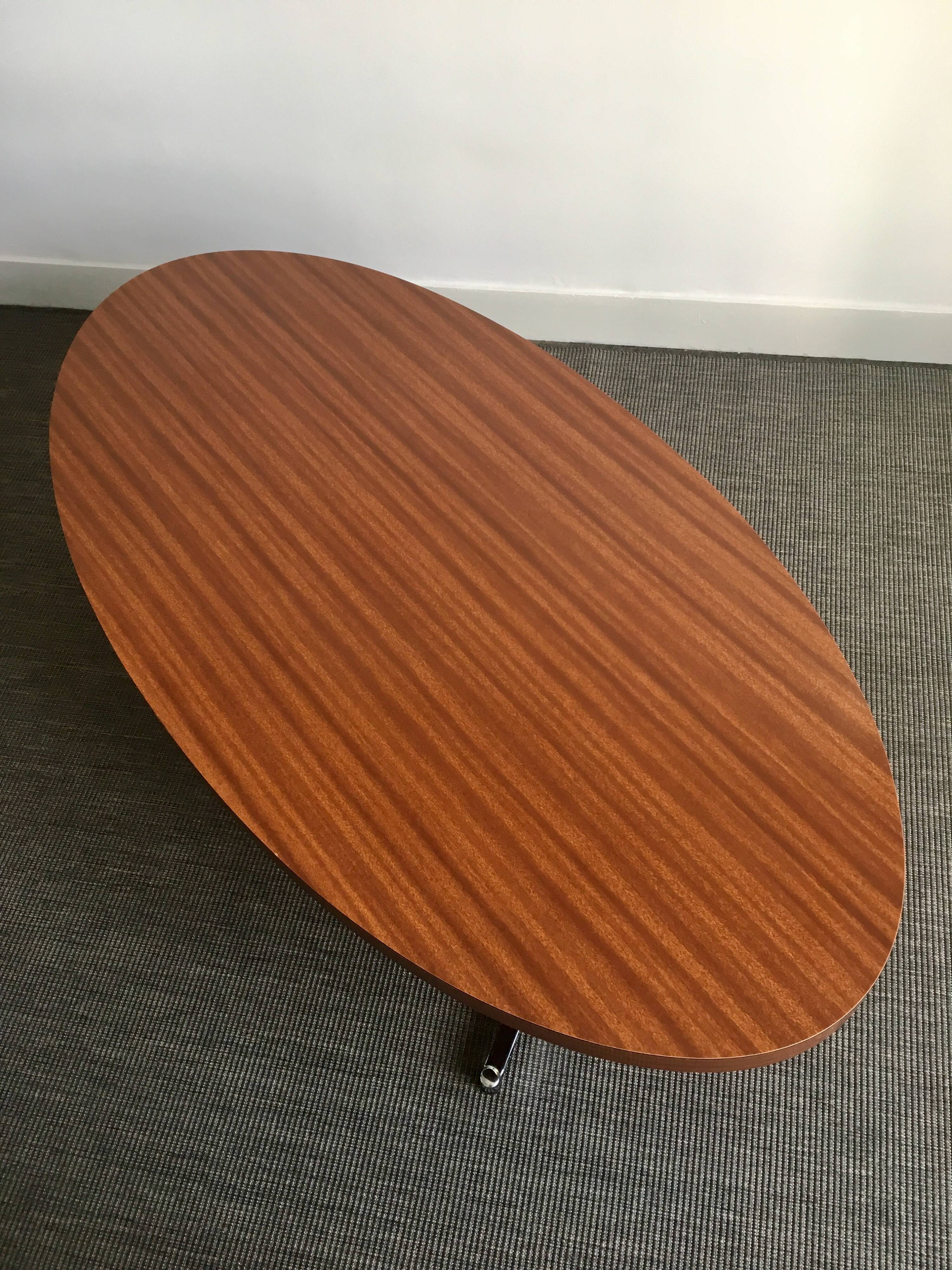 Table design low, oval shape, vintage.