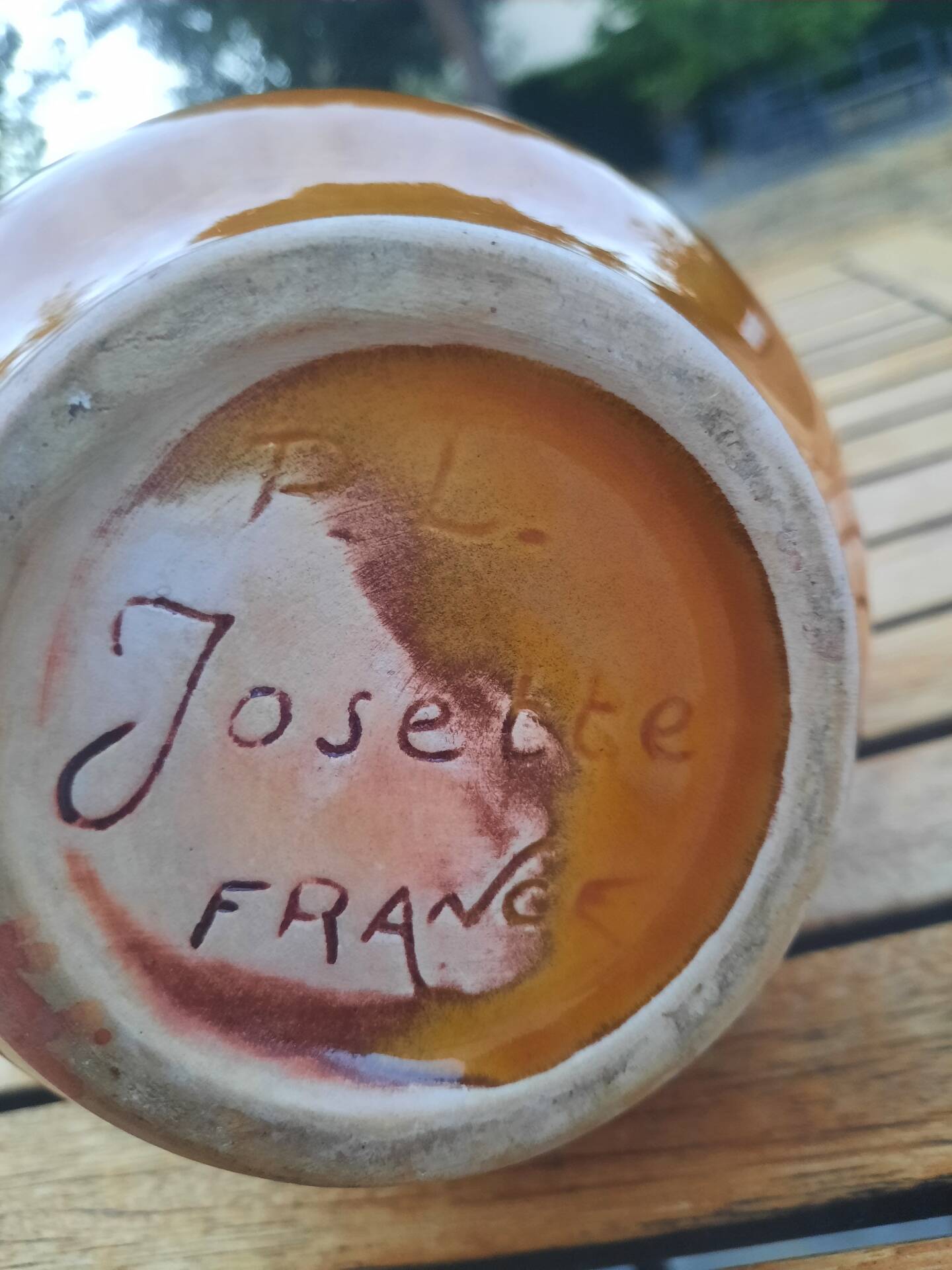 Ceramics signed Josette Poët Laval