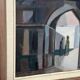 Original mid-century Swedish oil on canvas – “Entrance” by Reuben Hedin – vintage & framed – 55 × 63 cm