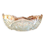 Cut crystal fruit bowl with gold rim / vintage 50s-60s