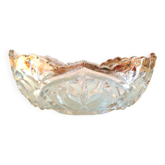 Cut crystal fruit bowl with gold rim / vintage 50s-60s