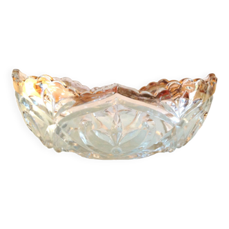 Cut crystal fruit bowl with gold edge / vintage 50s-60s