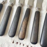 10 Vintage knives in wood and steel LA ROSE, silver medal, France