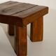 Brutalist Solid Oak Side Table with Wooden Pins, 1960s