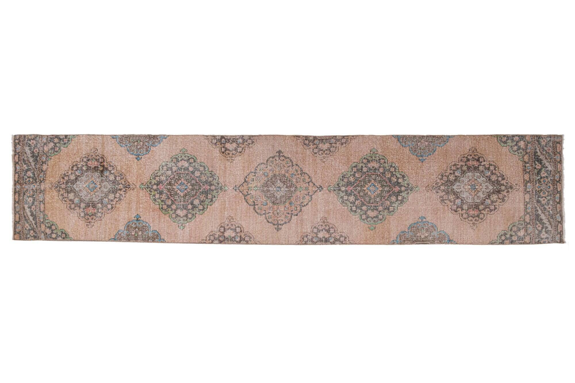 Vintage Turkish hallway rug 80x406 cm