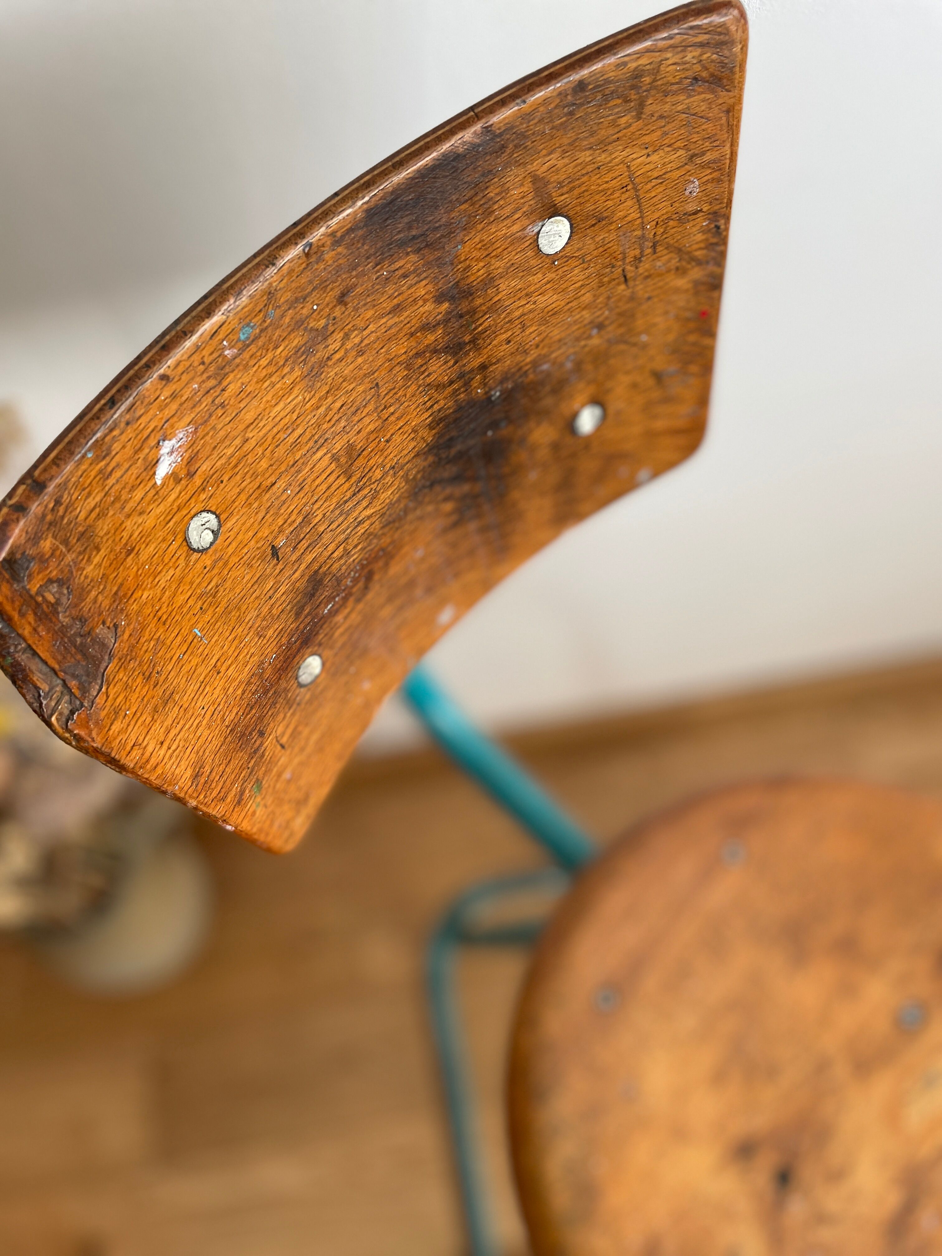 Swivel workshop high chair, vintage