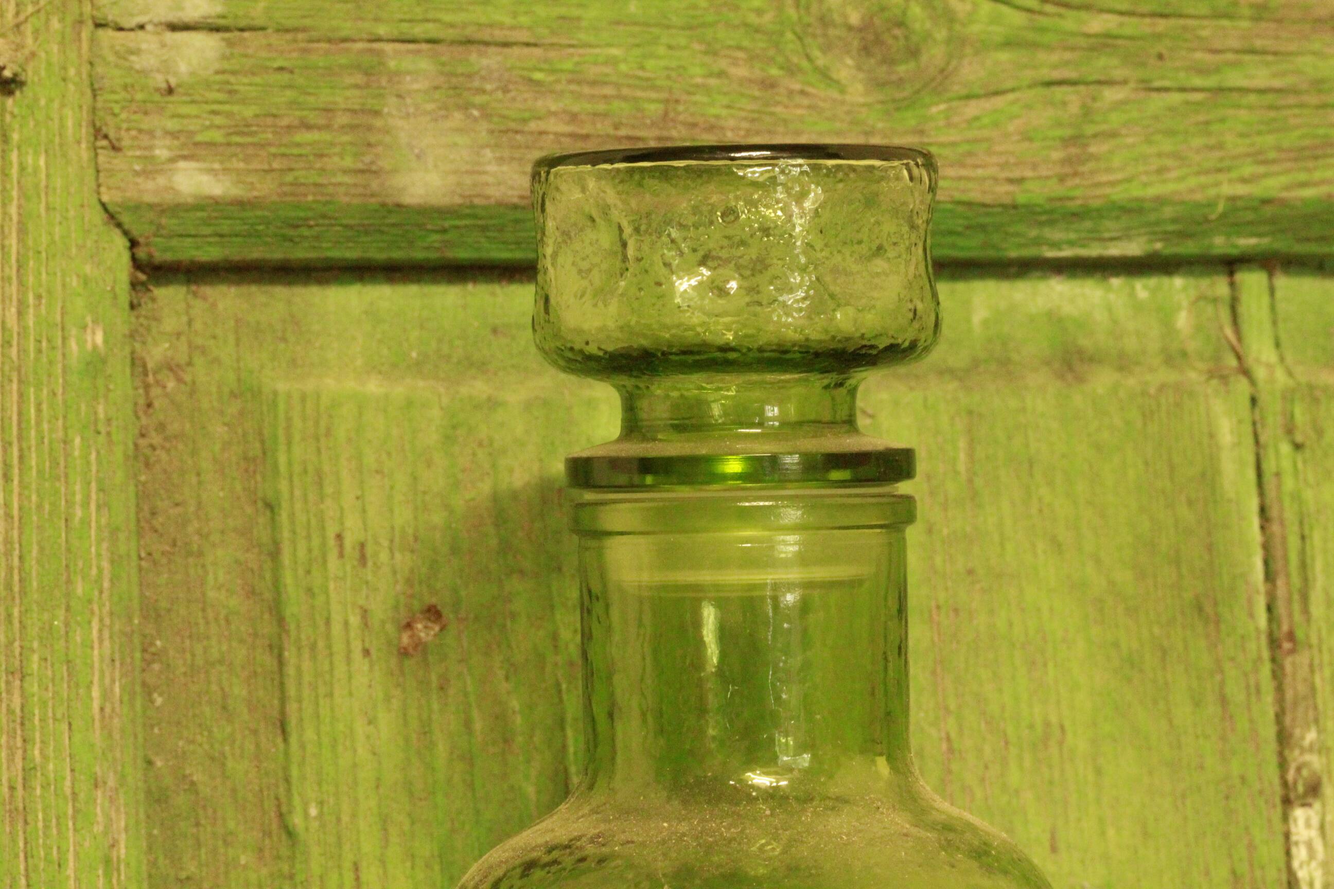 Carafe vintage en verre style empoli