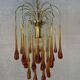 Vintage amber-coloured 'Teardrop' chandelier
