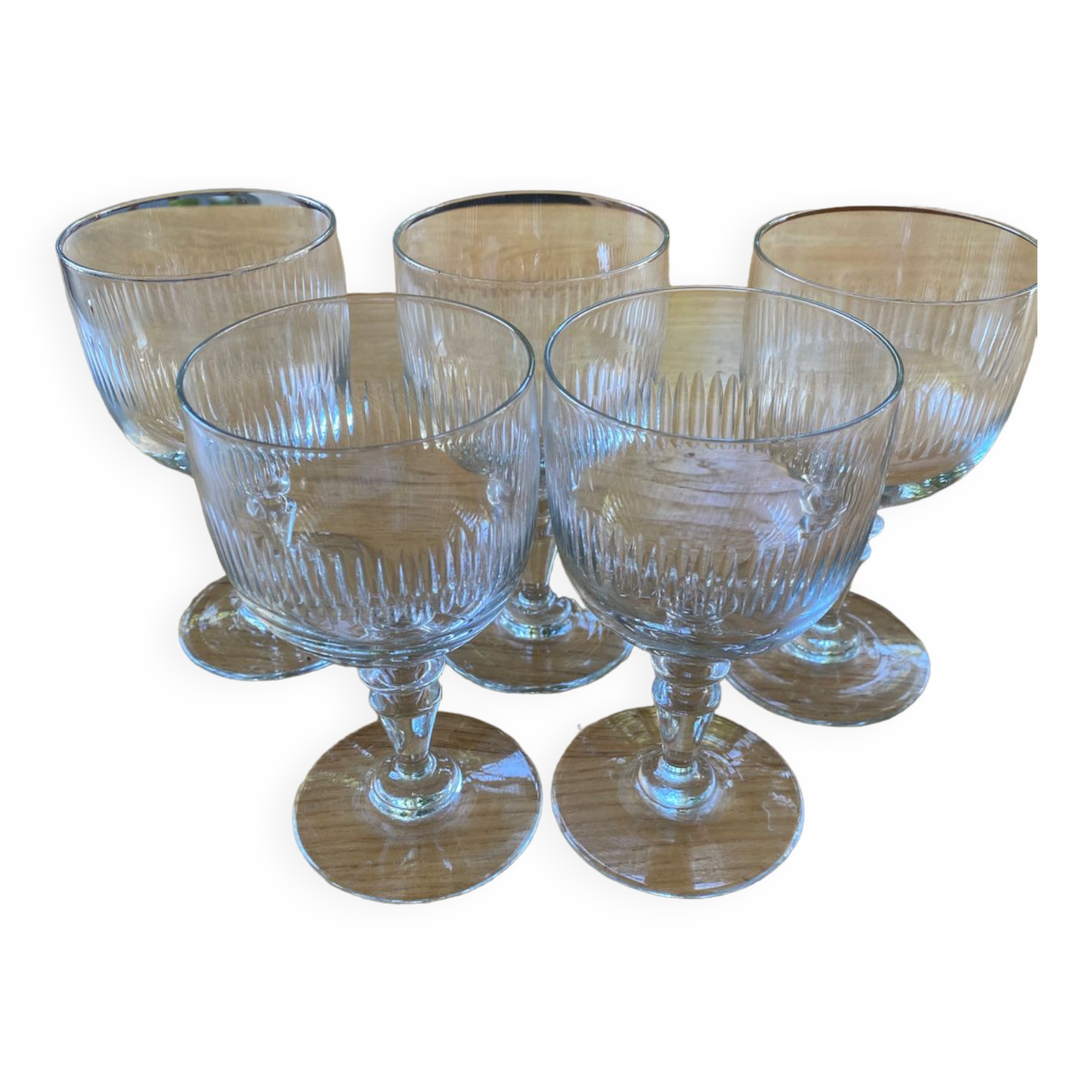 5 blown glass stemware