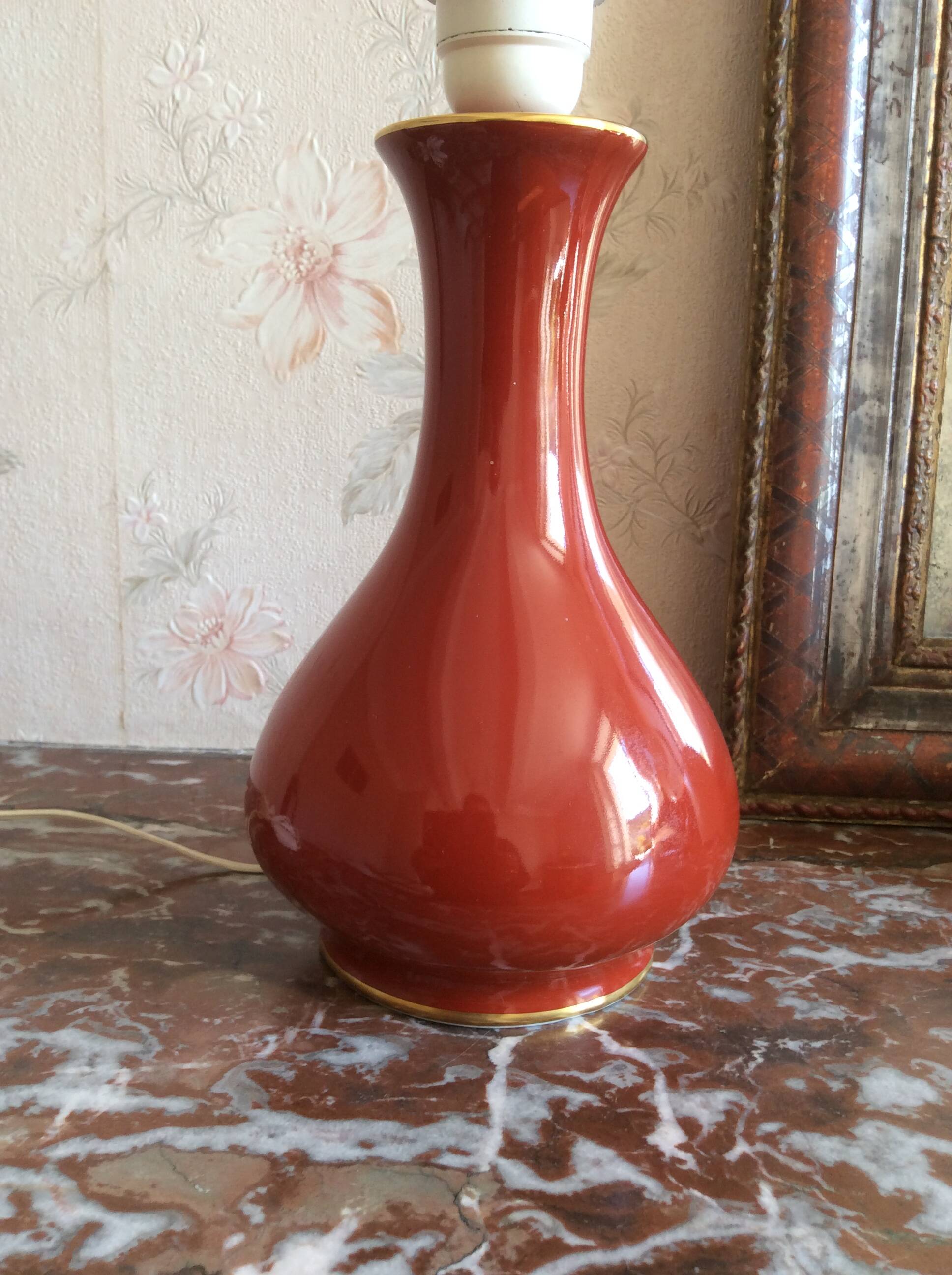 Lampe porcelaine Bernardaud Limoges France