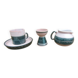 Ceramic set montgolfier yvan roy workshop - egg cup - pot - cup