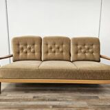 70s three seater sofa in beech