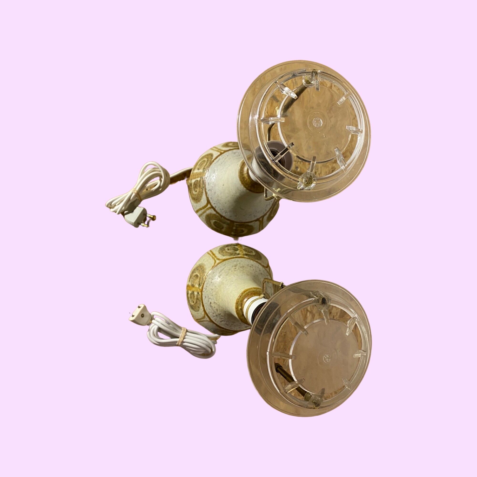 Set of 2 Søholm Table Lamps | Danish SOHOLM Designer Lamps From The Mid Century | Handmade Ceramics