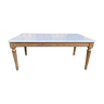 Louis XVI style coffee table in gilded wood and Carrara marble