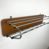 Retro coat rack with chrome and teak